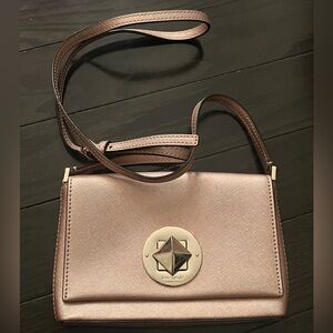 Kate Spade Sally Newbury Lane Rose Gold Saffiano Leather Crossbody Bag